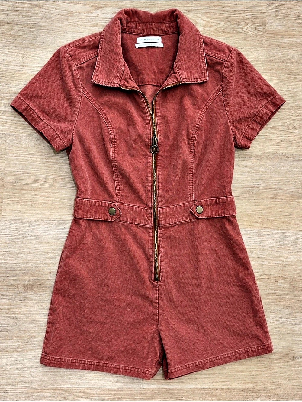 Urban Outfitters Tyson Short Sleeve Corduroy Playsuit Red Large